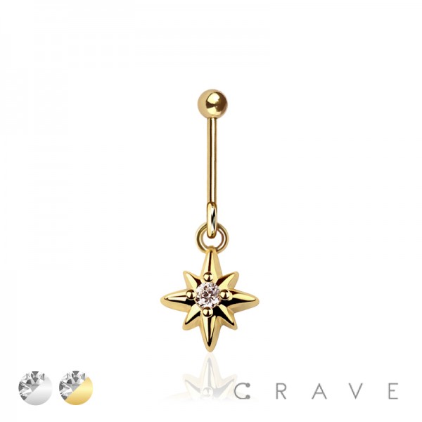 316L SURGICAL STEEL CZ STARBURST VERTICAL HELIX STUD